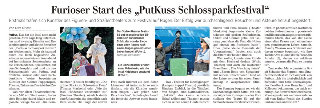 Furioser Start des „PutKuss Schlossparkfestival“